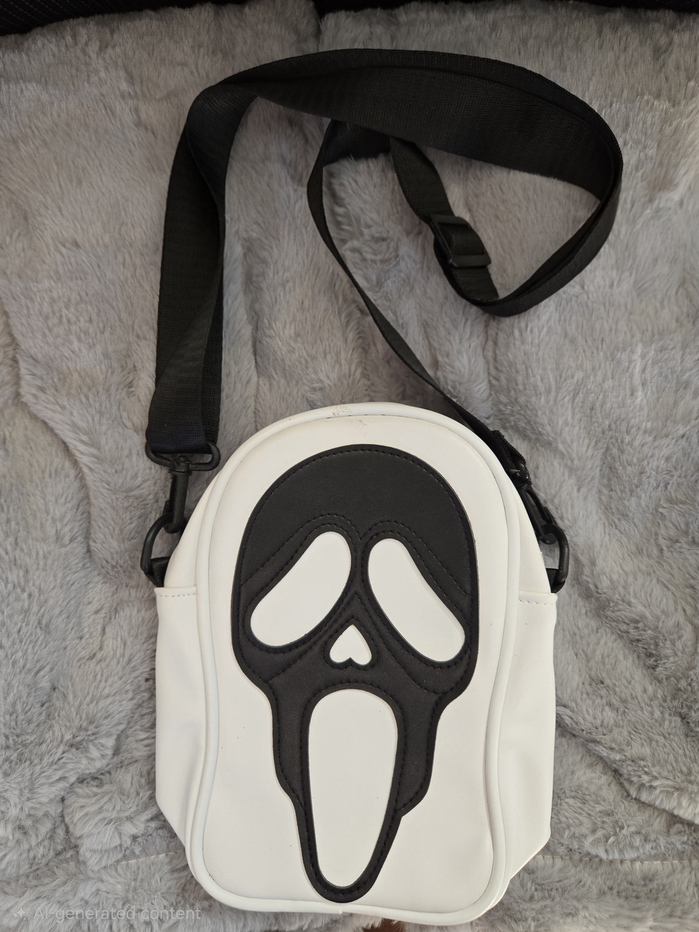 Crossbody Bag with Horror Movie Inspired Black Ghost Face